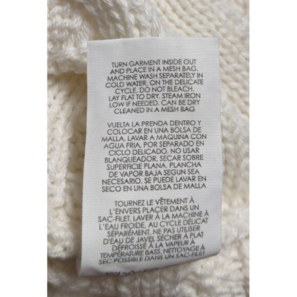 Women's CAbi #5803 Cream Fringe Fiesta Poncho Sweater Top Small EXCELLENT!! - Picture 12 of 12